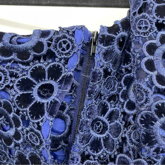 SELF-PORTRAIT One Shoulder Midi Dress in Navy - Picture 6 of 6